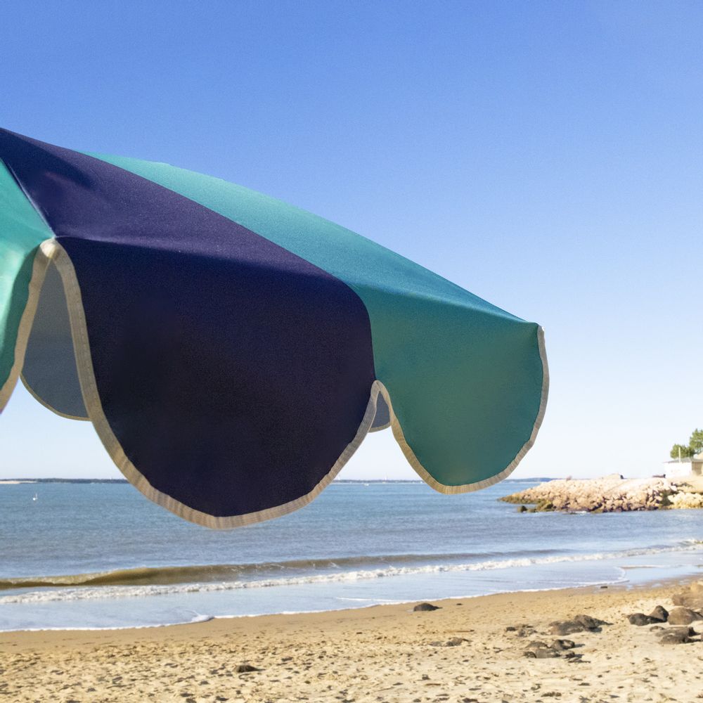 Objets design - Parasol de plage - Luluzi vert bleu - Klaoos - KLAOOS