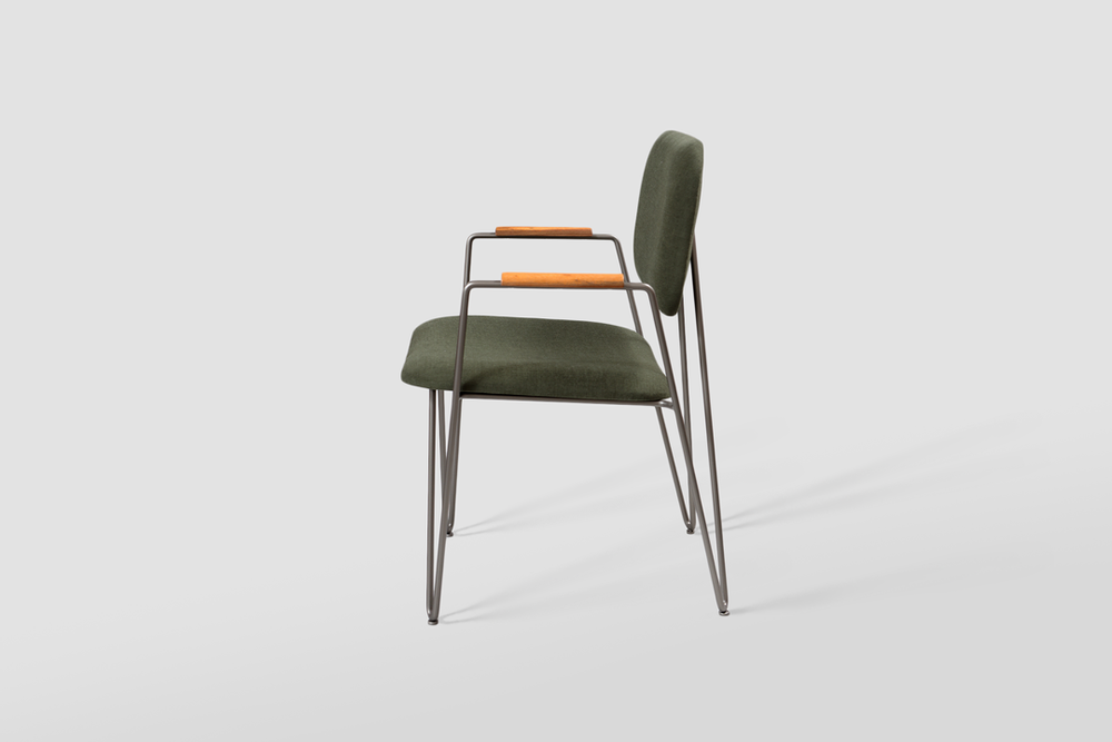 Chairs - "BRUNA" CHAIR WITH ARMS WITH FLEXIBLE BACKREST - ALESSANDRA DELGADO DESIGN