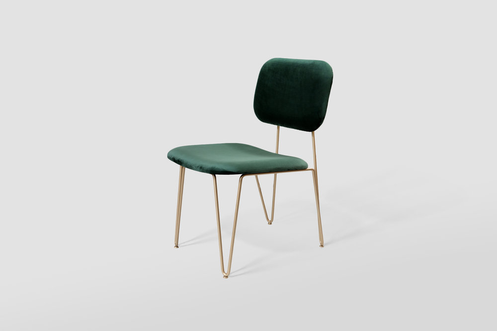 Chaises - "BRUNA" CHAISE MINIMALISTE AVEC DOSSIER FLEXIBLE - ALESSANDRA DELGADO DESIGN