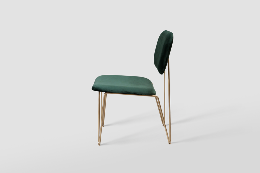 Chaises - "BRUNA" CHAISE MINIMALISTE AVEC DOSSIER FLEXIBLE - ALESSANDRA DELGADO DESIGN