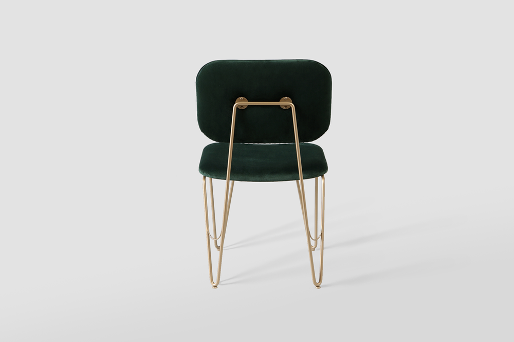 Chaises - "BRUNA" CHAISE MINIMALISTE AVEC DOSSIER FLEXIBLE - ALESSANDRA DELGADO DESIGN
