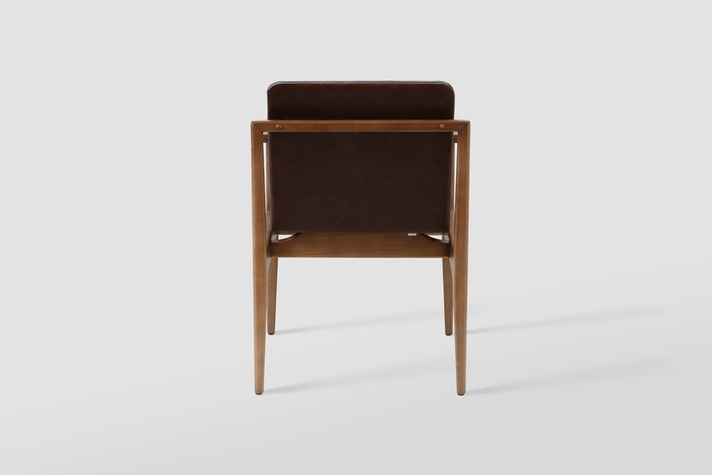 Chairs - "OSCAR" MINIMALIST CHAIR WITH SOLID WOOD ARMRESTS - ALESSANDRA DELGADO DESIGN