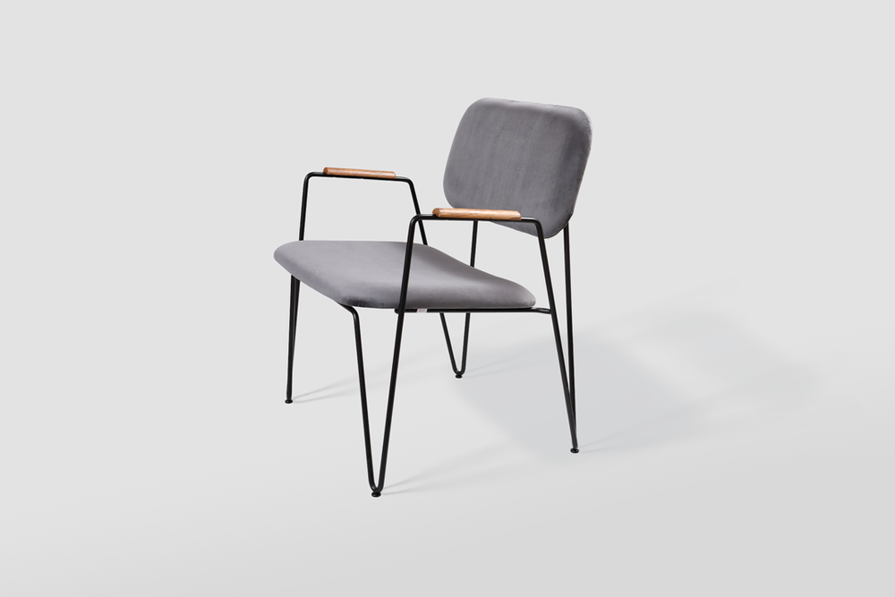 Fauteuils - "BRUNA" FAUTEUIL MINIMALISTE AVEC DOSSIER FLEXIBLE - ALESSANDRA DELGADO DESIGN