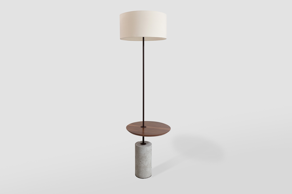 Floor lamps - "GIRO" FLOOR LAMP WITH SWIVEL TABLE - ALESSANDRA DELGADO DESIGN