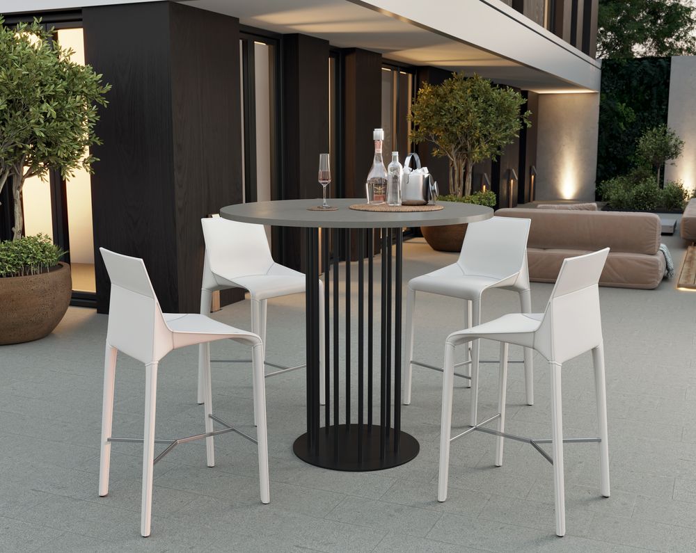 Other tables - Tabula Laborare and Circulus - Standing and dining table round with concrete top and steel frame - CO33 EXKLUSIVE BETONMÖBEL