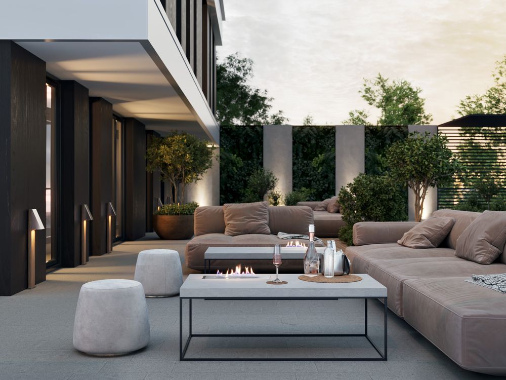 Coffee tables - TABULA CUBICOLO IGNIS Concrete Table with steel frame with or without fireplace - CO33 EXKLUSIVE BETONMÖBEL