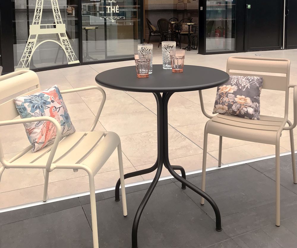 Tables Salle à Manger - Table de terrasse ronde en métal AGORA1 - RM MOBILIER