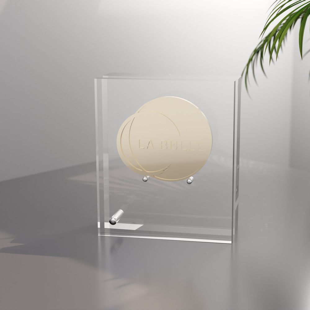Quincaillerie d'art - Présentoir médaille - Plexiglas Diamètre de la pièce de 4 à 5 cm - LA BULLE