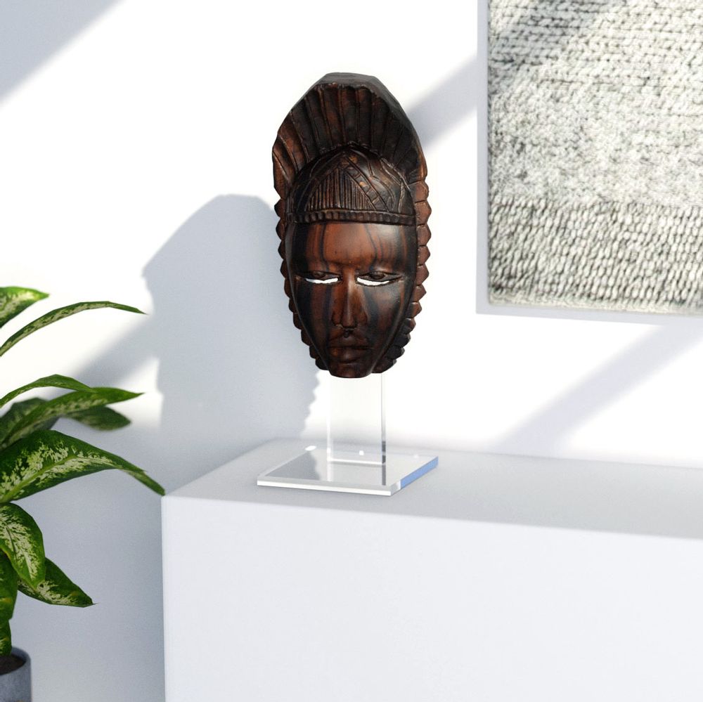 Quincaillerie d'art - Présentoir masque - plexiglas Hauteur du masque entre 20 et 38 cm - LA BULLE