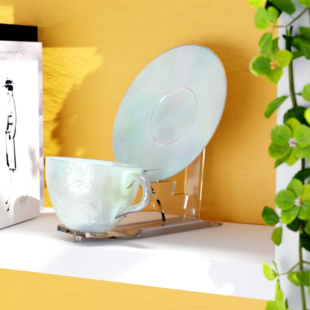 Artistic hardware - Plexiglas saucer and cup display - LA BULLE