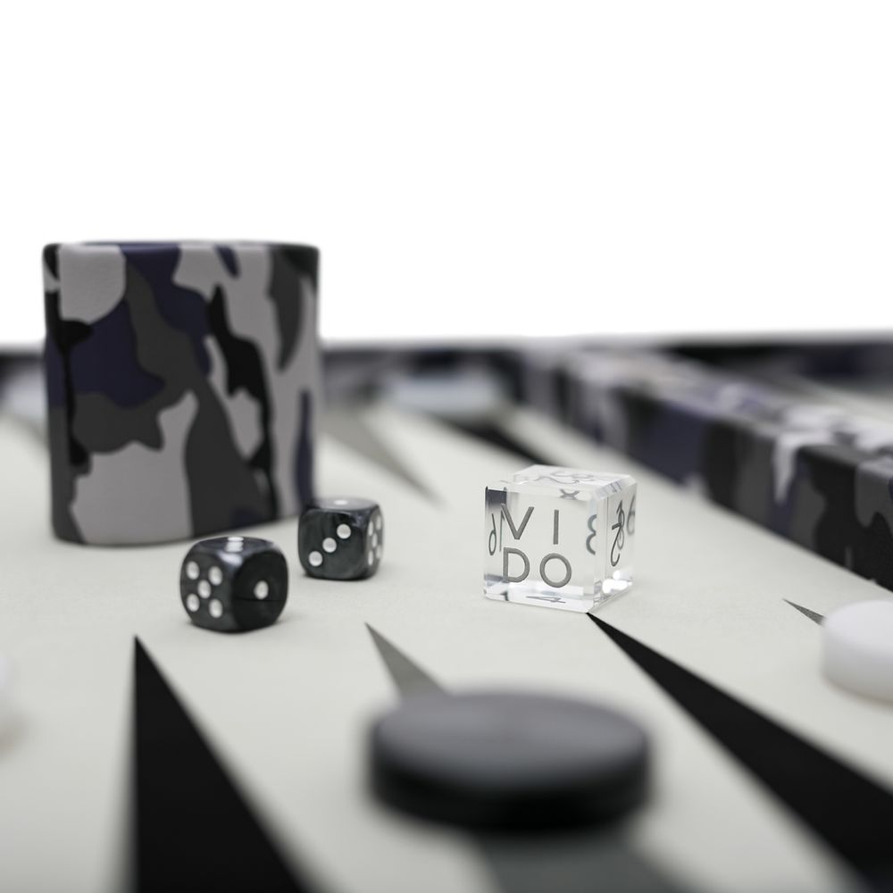 Petite maroquinerie - Backgammon Camouflage - Cuir végétalien - Grand - VIDO LUXURY BOARD GAMES