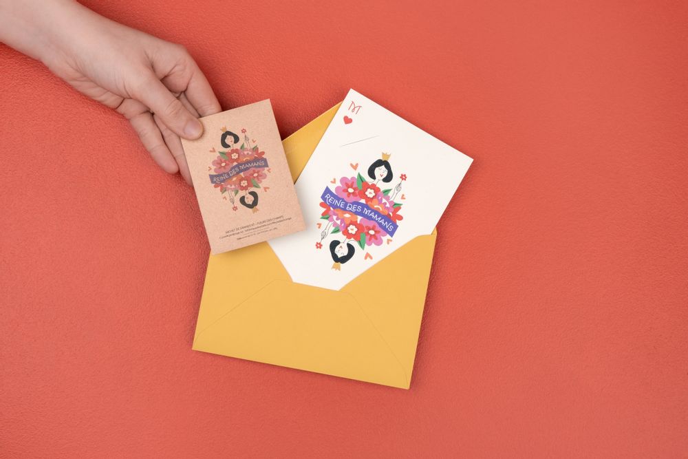 Papeterie - Carte Fête des Mères – Reine des Mamans - LA FABRIQUE À SACHETS