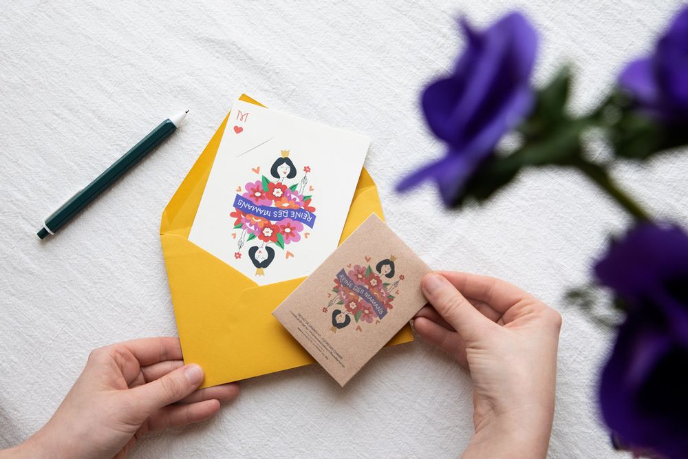 Papeterie - Carte Fête des Mères – Reine des Mamans - LA FABRIQUE À SACHETS