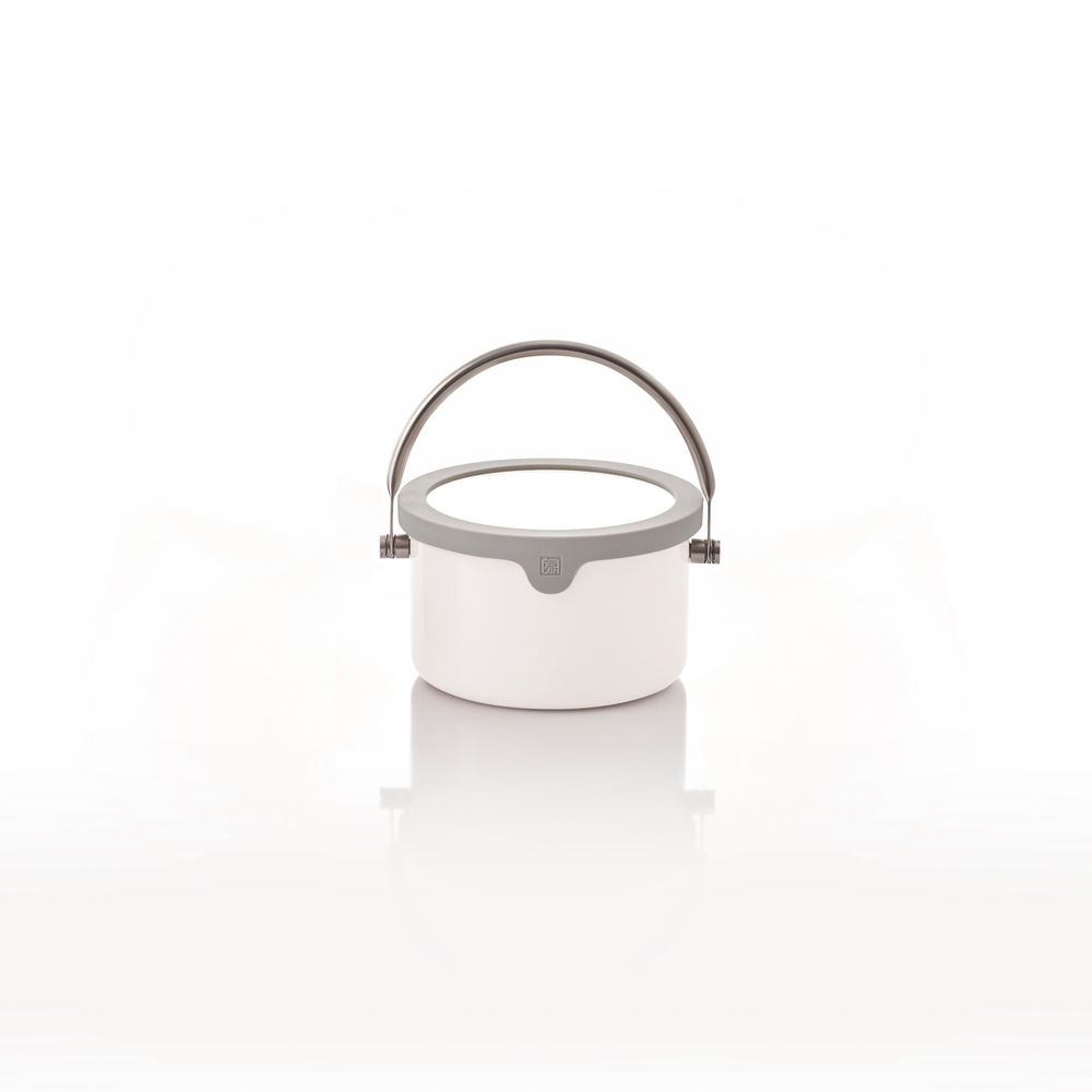 Stew pots - Stainless Steel Enamel Bento Box with Handle (16cm/White) - JIA