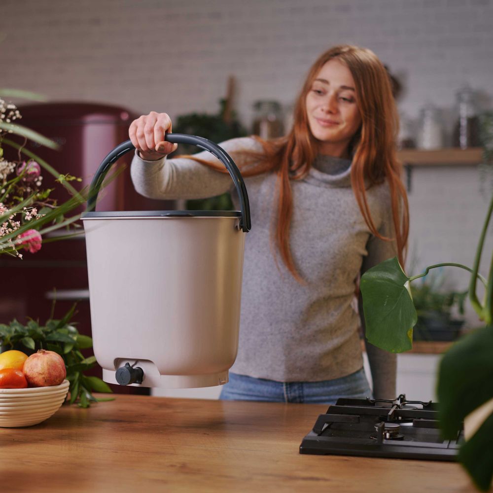 Kitchens furniture - Garden composter - BOKASHI ORGANKO ESSENTIAL (grey) made from recycled materials - PLASTIKA SKAZA - EXCEEDING EXPECTATIONS