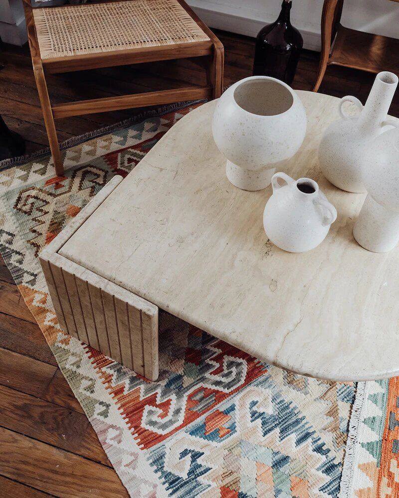 Tables basses - Marie-Pierre, la table basse en travertin - DEBONGOUT