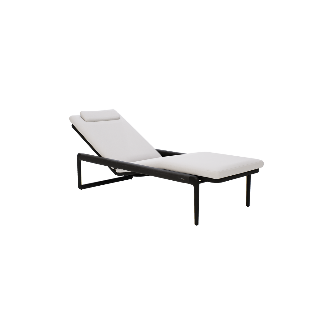 Canapés de jardin - Chaise longue teak - aluminium - textiles Flex - MANUTTI