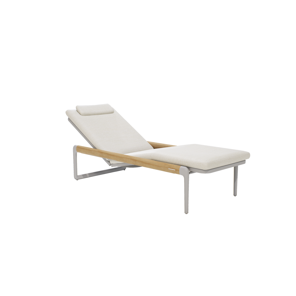 Canapés de jardin - Chaise longue teak - aluminium - textiles Flex - MANUTTI