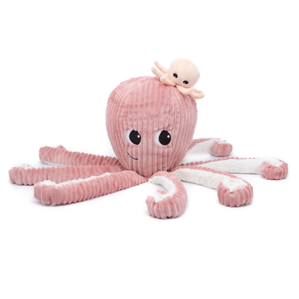 Soft toy - GIANT OCTOPUS MOMMY/BLUE BABY - DEGLINGOS