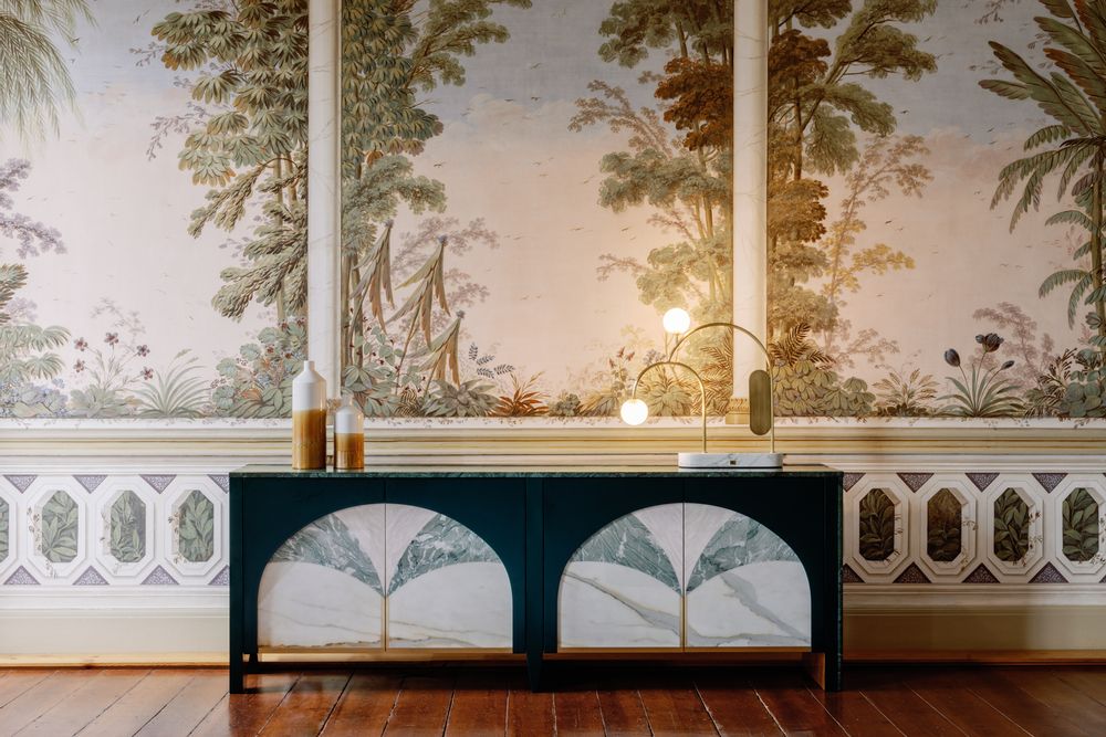 Buffets - Buffet Moderne Biloba, Marbre Calacatta, Fabriqué à la Main au Portugal par Greenapple - GREENAPPLE DESIGN INTERIORS