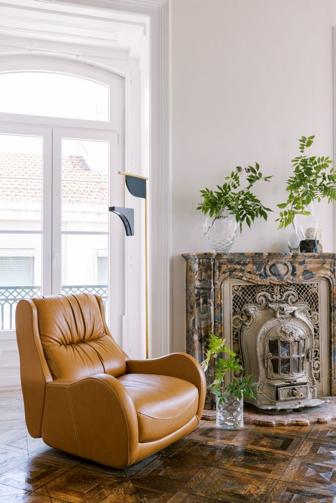 Armchairs - Greenapple Armchair, Capelinhos Armchair, Caramel Leather, Handmade in Portugal - GREENAPPLE DESIGN INTERIORS