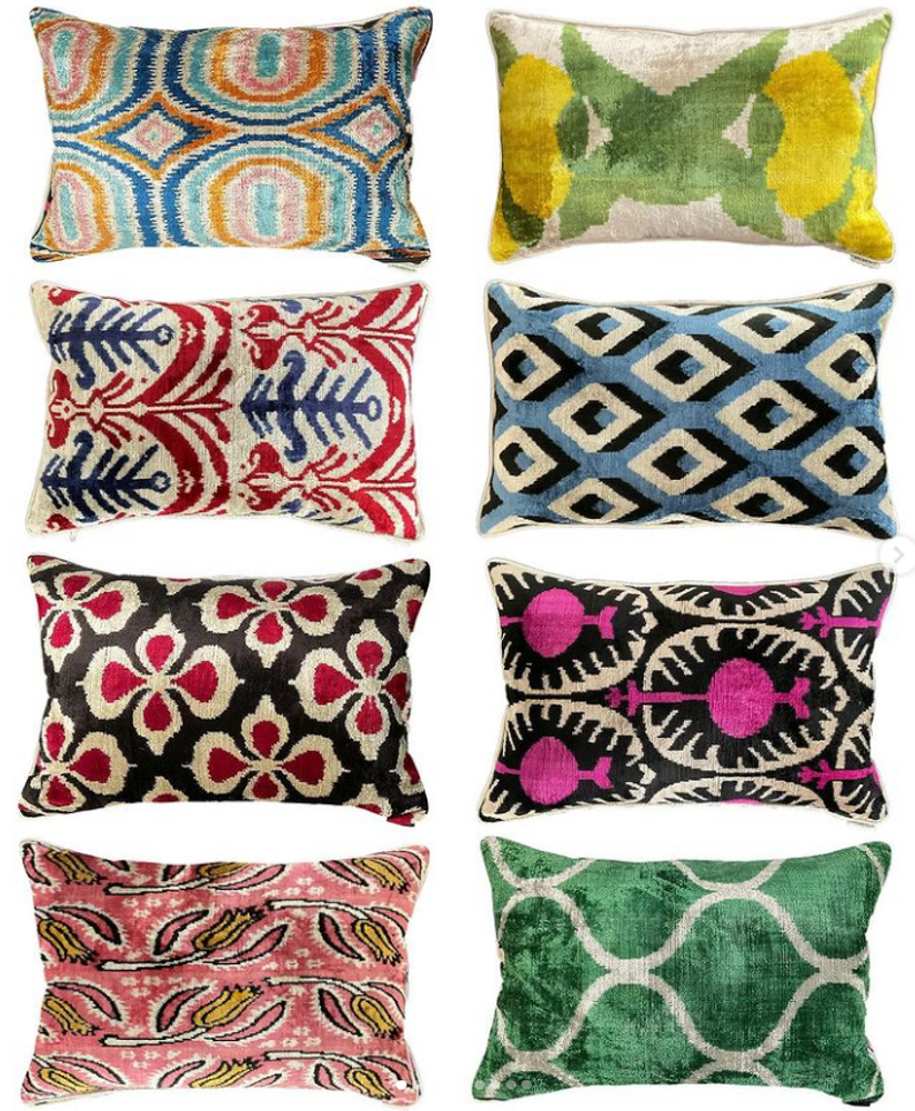 Coussins - COUSSIN IKAT (velour/soie COTON) - NADIA DAFRI PARIS