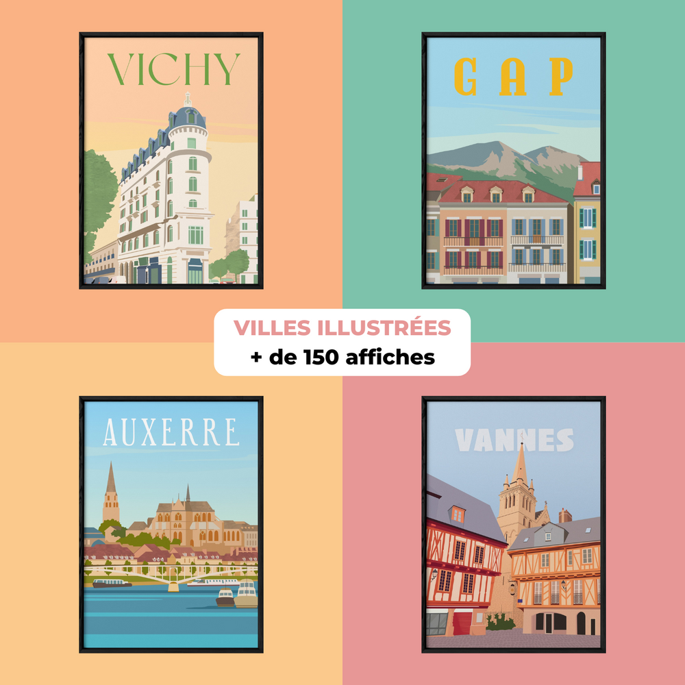 Affiches - AFFICHES ILLUSTRATIONS VILLES DE FRANCE - L'AFFICHERIE