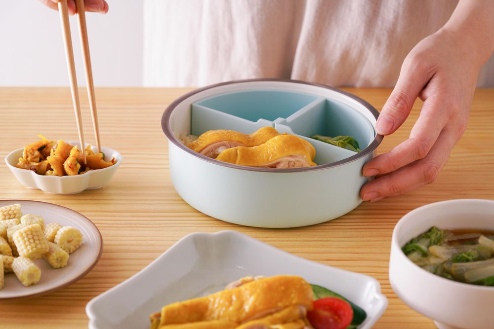 Boîtes de conservation - Boîte à bento en acier inoxydable émaillée allant au micro-ondes - JIA