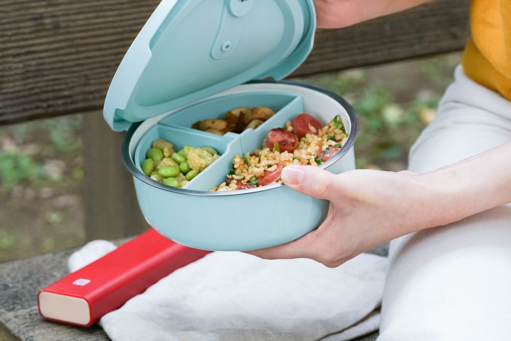 Boîtes de conservation - Boîte à bento en acier inoxydable émaillée allant au micro-ondes - JIA