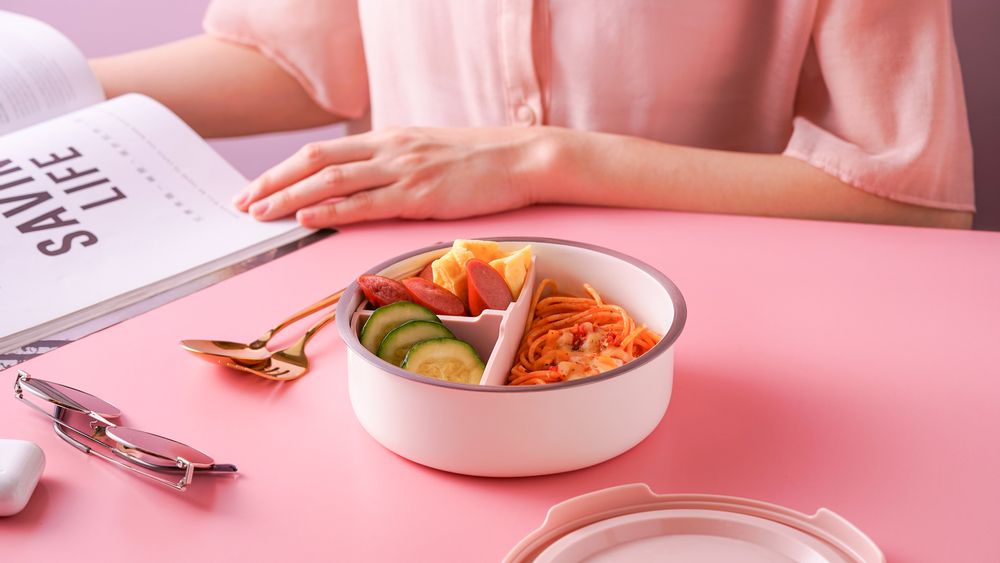 Boîtes de conservation - Boîte à bento en acier inoxydable émaillée allant au micro-ondes - JIA