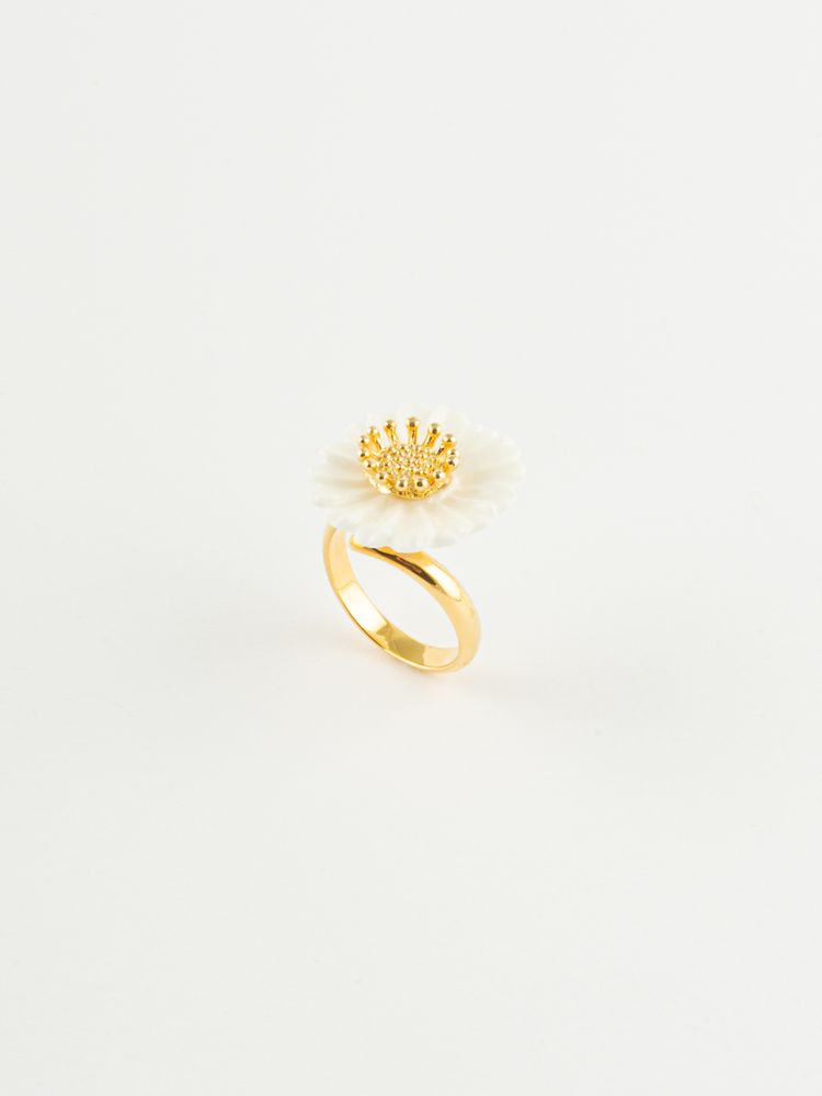Bijoux - Bague marguerite avec pistil doré - NACH