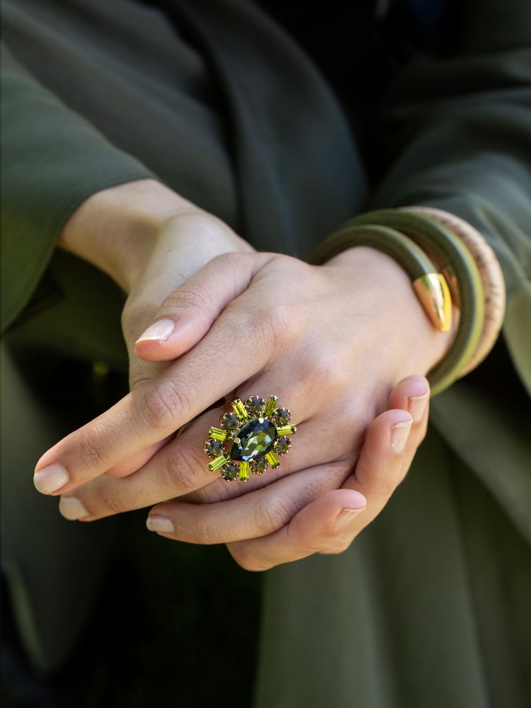 Bijoux - Bague violette en velours - OTAZU