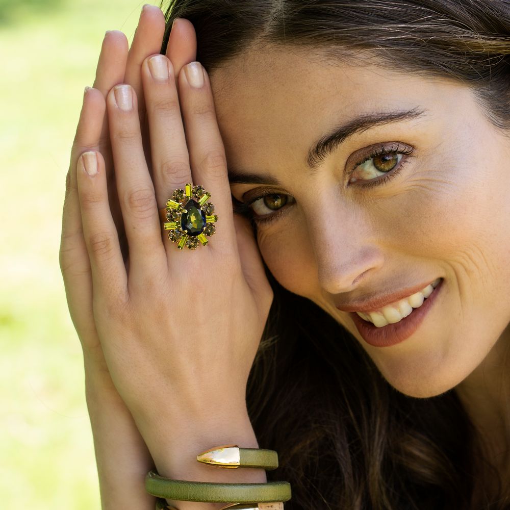 Bijoux - Bague violette en velours - OTAZU