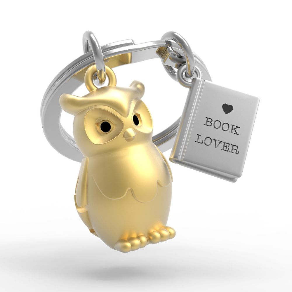 Gifts - Owl & Book Key Chain - METALMORPHOSE