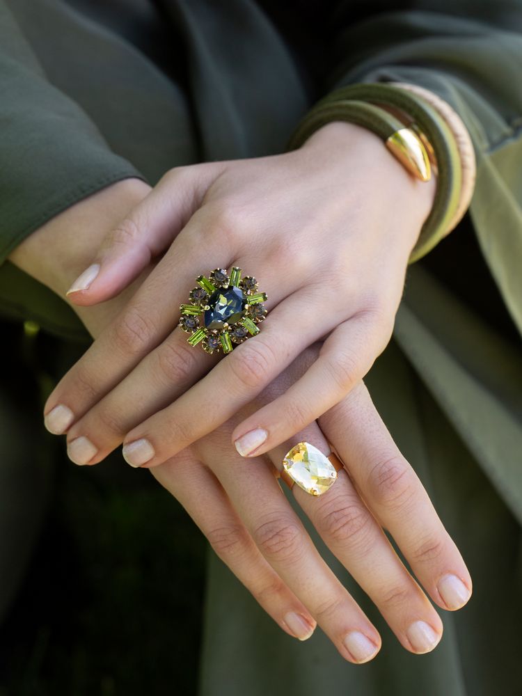 Bijoux - Bague violette en velours - OTAZU