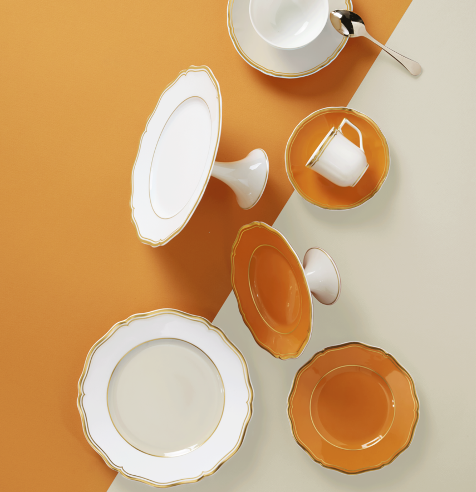 Assiettes au quotidien - Mazurka Ivoire - Assiette plate à aile 22  - RAYNAUD