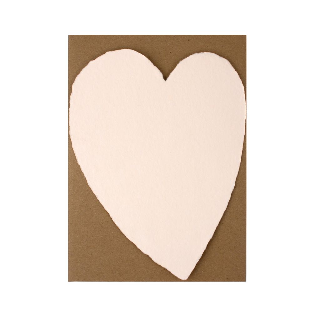 Stationery - Large Heart Handmade Paper Greeting Card - OBLATION PAPERS AND PRESS