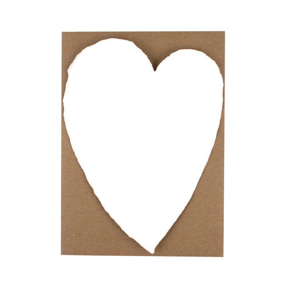 Stationery - Large Heart Handmade Paper Greeting Card - OBLATION PAPERS AND PRESS