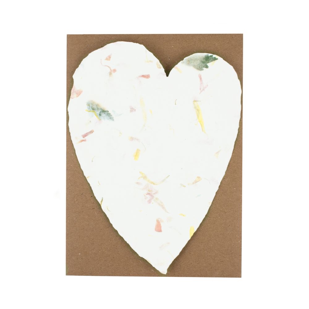 Stationery - Large Heart Handmade Paper Greeting Card - OBLATION PAPERS AND PRESS
