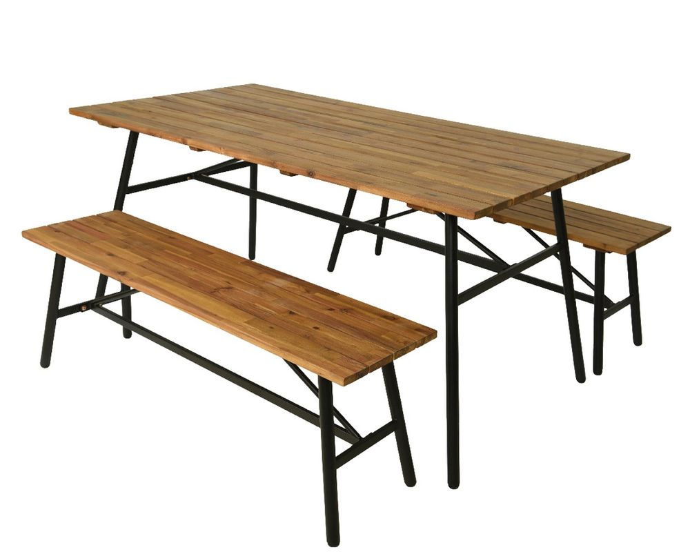 Tables de jardin - SET POZNAN EN BOIS D'ACACIA - PROFLOR