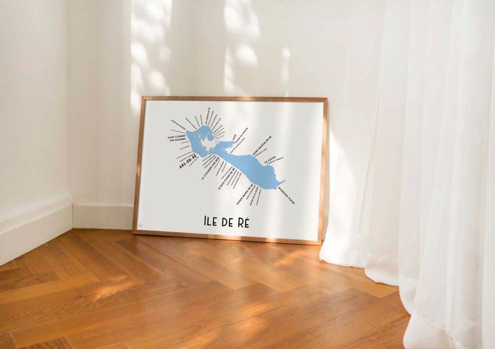 Poster - Map of Ile de Ré - ATELIER VAUVENARGUES