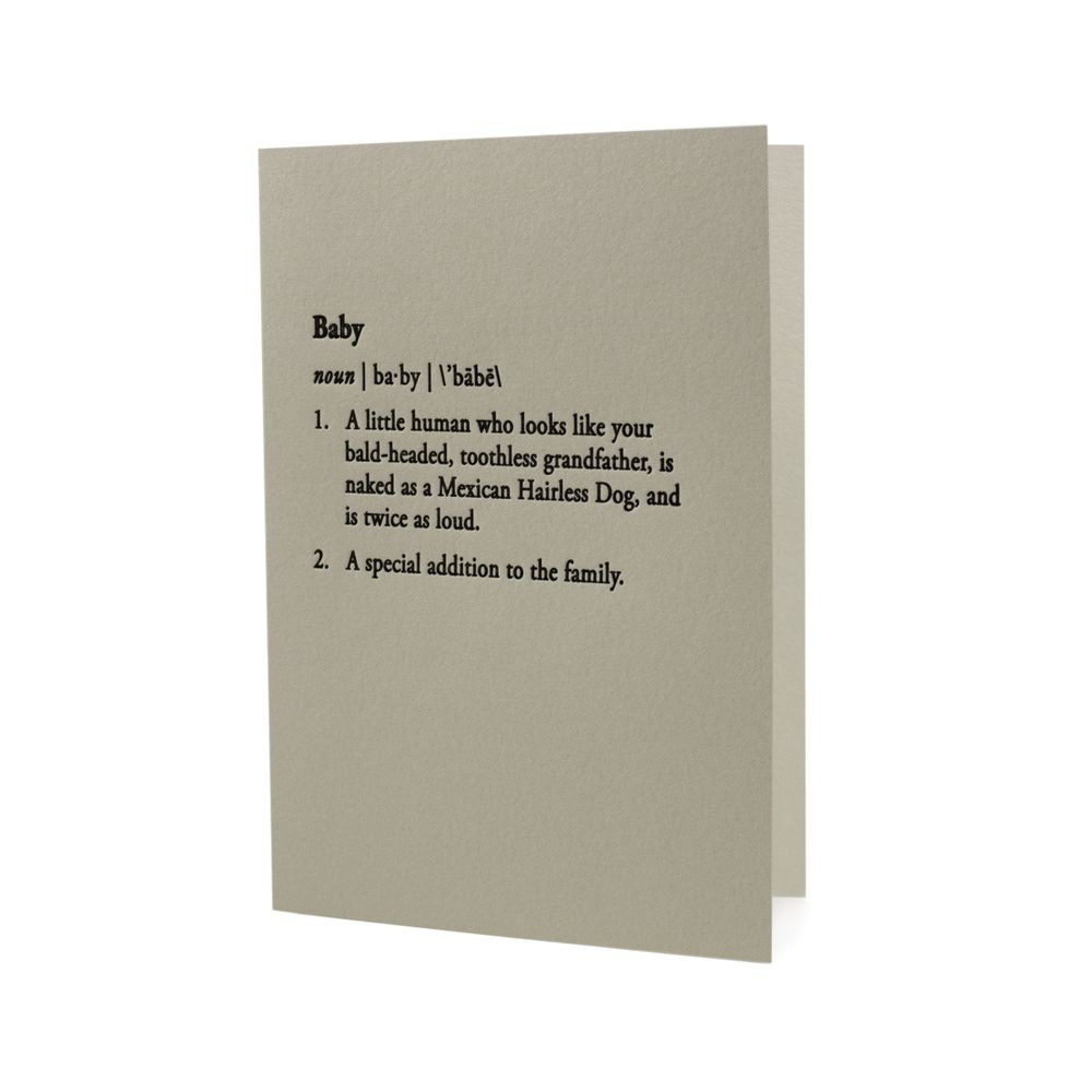 Stationery - Definitions Letterpress Greeting Card - OBLATION PAPERS AND PRESS