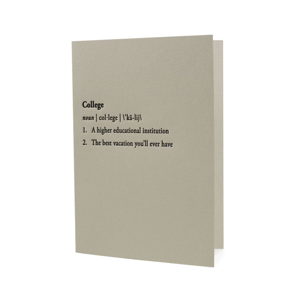 Stationery - Definitions Letterpress Greeting Card - OBLATION PAPERS AND PRESS