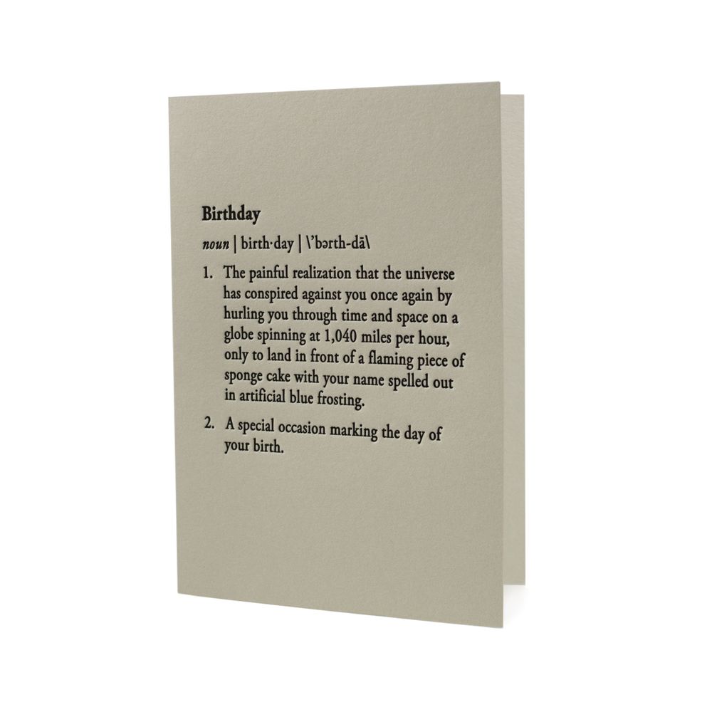 Stationery - Definitions Letterpress Greeting Card - OBLATION PAPERS AND PRESS