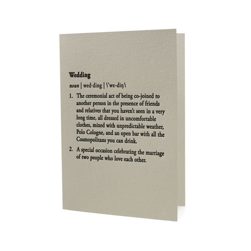 Stationery - Definitions Letterpress Greeting Card - OBLATION PAPERS AND PRESS