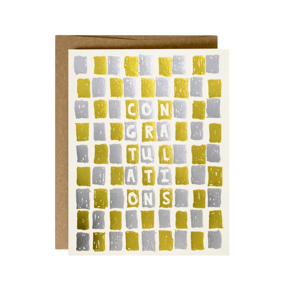 Stationery - Tile Foil Letterpress Greeting Card - OBLATION PAPERS AND PRESS