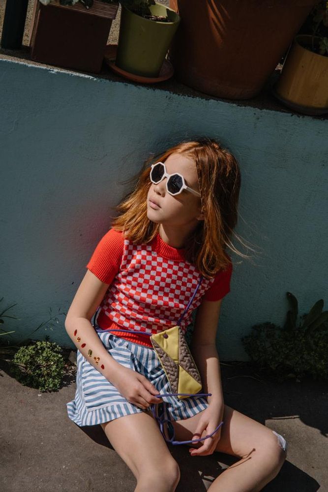 Glasses - Combo: Cream Sunglasses + Multipurpose pouch - MINI KYOMO