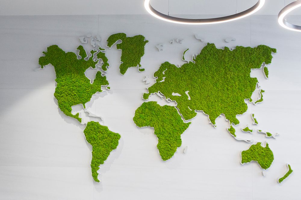 Revêtements muraux - Carte du monde - Green Wold - GREENAREA