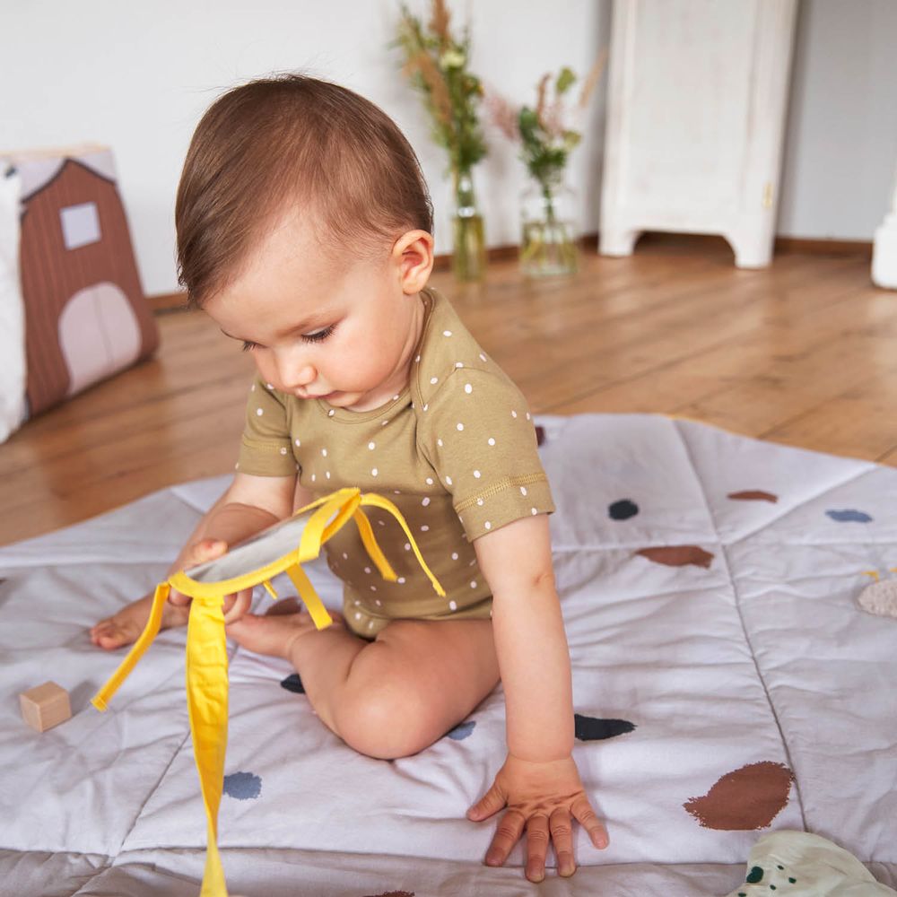 Soft toy - LÄSSIG Activity Toy Blanket & Knitted Baby Comforter GOTS Tiny Farmer - LASSIG GMBH