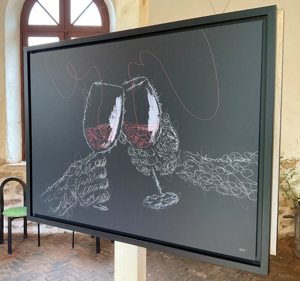 Paintings - Wine Collection Paintings (Zig Zag and Illustrious Glasses) - FTORCY